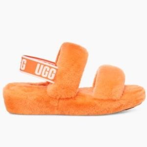 Orange UGG slides. Double straps. Size 10.